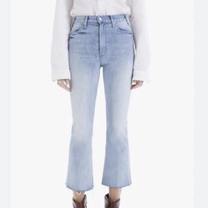 Mother Hustler Ankle Fray Jeans in Knock on Wood